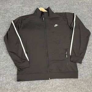 Nike Sweater Mens Large Black Sweatshirt Full Zip Pullover Pockets N111